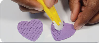 PME Narzędzie dekoratorskie radełko (3 końcówki) 13 cm żółty