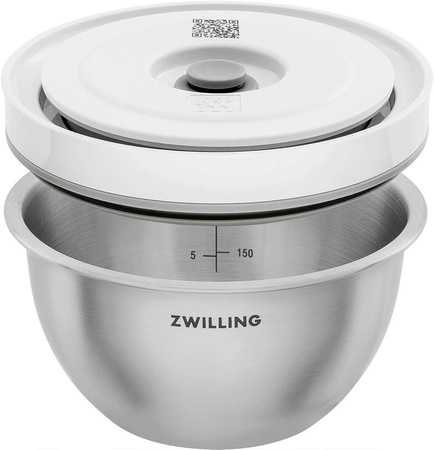 ZWILLING FRESH & SAVE Zestaw 3 stalowych misek próżniowych z pokrywką