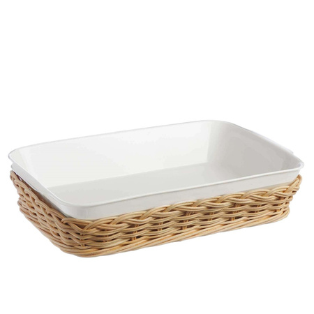 LA PORCELLANA BIANCA MIDOLLINO Wiklinowy kosz na naczynie do zapiekania 31 cm