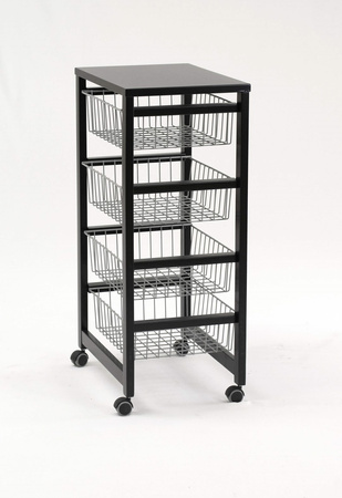 ARREDAMENTI GINGERONE Wózek kuchenny - 83 x 46 cm, Czarny