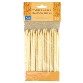 PME Patyczki bambusowe do jabłek w polewie toffee (30 sztuk) 13 cm