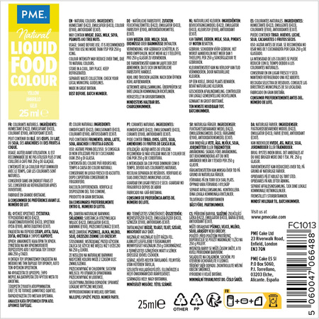 PME Naturalny barwnik spożywczy w płynie 25 ml żółty