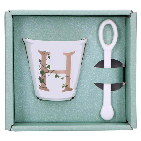 LA PORCELLANA BIANCA UNICO Filiżanka z łyżeczką 75 ml, Wzór H