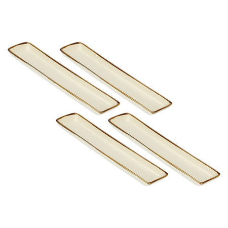 ROSE&TULIPANI CONCERTO AVORIO Zestaw 4 tac prostokątnych 32 x 8 cm