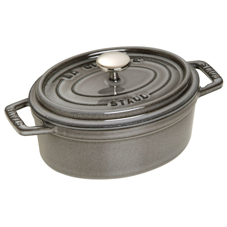 STAUB LA COCOTTE Garnek żeliwny owalny 600 ml, grafitowy