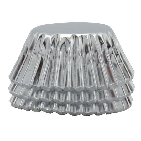 PME Metaliczne mini papilotki na muffinki (45 sztuk) srebrny