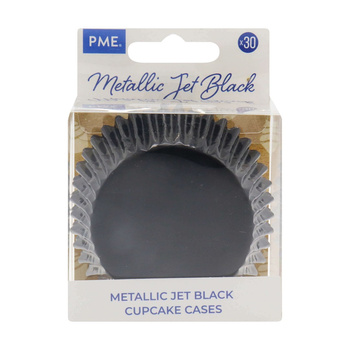 PME Metaliczne papilotki do babeczek (30 sztuk) czarny