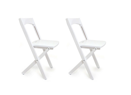 ARREDAMENTI DIANA Zestaw 2 składanych krzeseł - 45 x 40 cm, biały