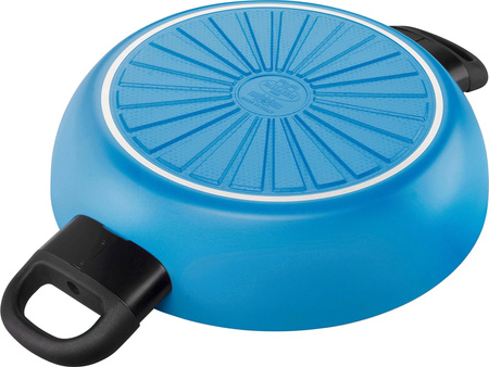 BALLARINI CAPRERA Patelnia głęboka 2H z pokrywką 28 cm niebieska