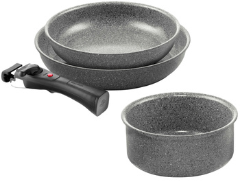 BALLARINI TORRE Zestaw 2 patelni (24 + 28 cm) + rondel 16 cm 1H