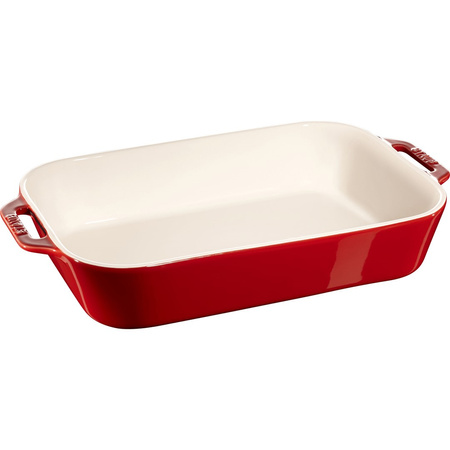 STAUB COOKING Prostokątny półmisek ceramiczny 4.5 ltr, czerwony