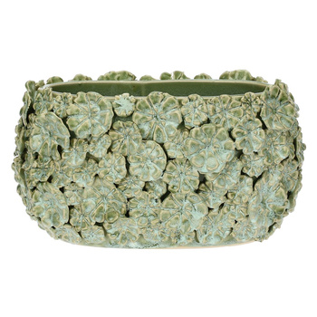 RITUALI DOMESTICI FIORINFIORELLO Osłonka na doniczkę M zielona