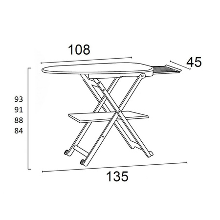 ARREDAMENTI STIROCOMODO Deska do prasowania - 135 x 45 cm, Brązowy