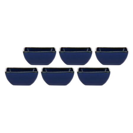 ROSE&TULIPANI CONCERTO BLU COBALTO Zestaw 6 kwadratowych miseczek 8 cm
