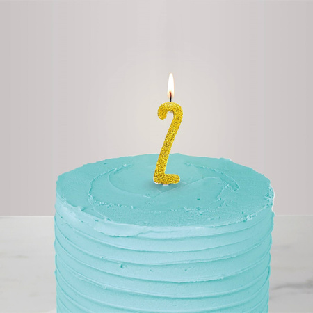 PME Świeczka cyfra 2, złoty