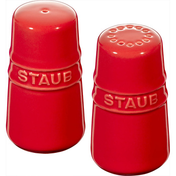 STAUB SERVING Zestaw do soli i pieprzu, czerwony