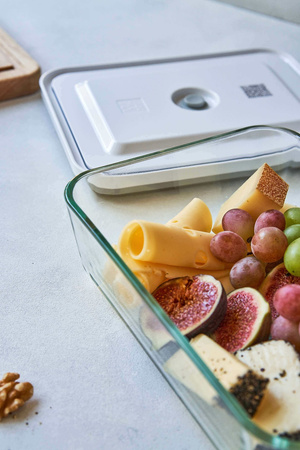 ZWILLING FRESH & SAVE Szklany pojemnik prostokątny 2.85 ltr, szary