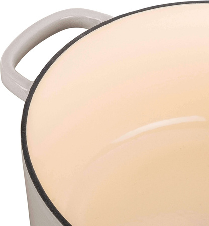 BALLARINI BELLAMONTE Garnek żeliwny owalny 7.5 ltr, kość słoniowa