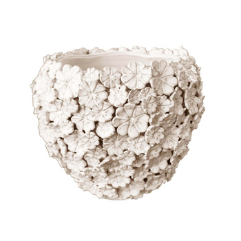 RITUALI DOMESTICI FIORINFIORELLO Osłonka na doniczkę L biała