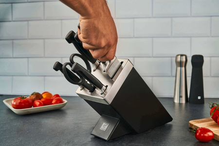 ZWILLING FOUR STAR Zestaw 5 noży w bloku samoostrzącym czarny