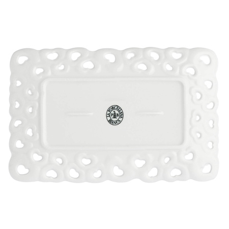 LA PORCELLANA BIANCA VALENTINO Zdobiona taca do serwowania 20 x 13 cm