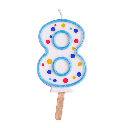 PME Świeczka cyfra 8, niebieski
