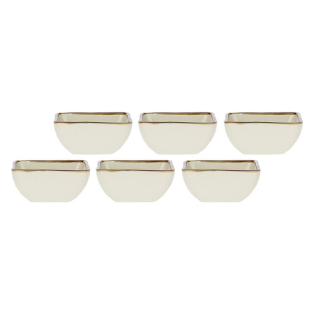 ROSE&TULIPANI CONCERTO AVORIO Zestaw 6 kwadratowych miseczek 8 cm