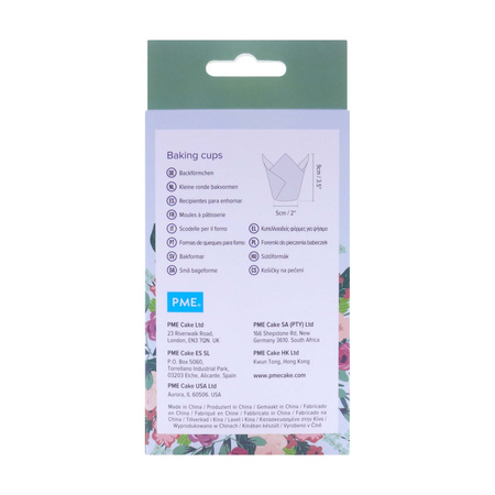 PME Papilotki tulipanowe do muffinek - białe kwiaty (24 sztuki)