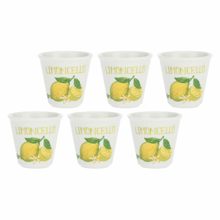 LA PORCELLANA BIANCA LIQUORELLI Zestaw 6 kieliszków do limoncello 75 ml