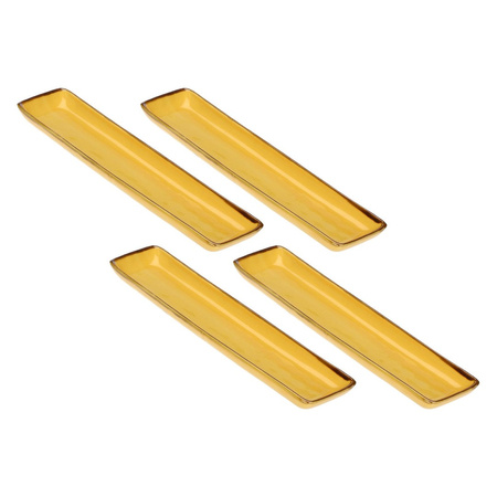 ROSE&TULIPANI CONCERTO OCRA Zestaw 4 tac prostokątnych 32 x 8 cm