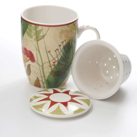 ROSE&TULIPANI MIRABILIA Zestaw 4 kubków infuzyjnych 300 ml, czerwony