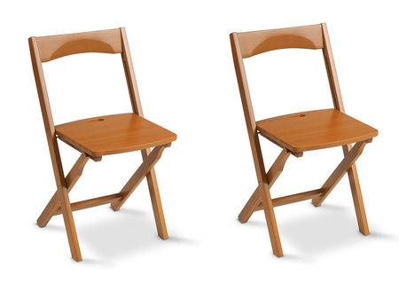 ARREDAMENTI DIANA Zestaw 2 składanych krzeseł - 45 x 40 cm, brązowy