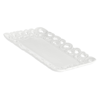 LA PORCELLANA BIANCA VALENTINO Zdobiona taca do serwowania 20 x 13 cm