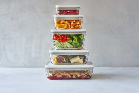 ZWILLING FRESH & SAVE Szklany pojemnik prostokątny 2 ltr, szary