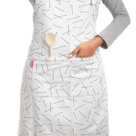 RAYEN Biały fartuch kuchenny
