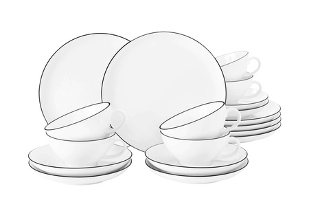 SELTMANN LIDO BLACK LINE Serwis do herbaty dla 6 osób