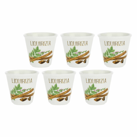 LA PORCELLANA BIANCA LIQUORELLI Zestaw 6 kieliszków na likier liquirizia 75 ml