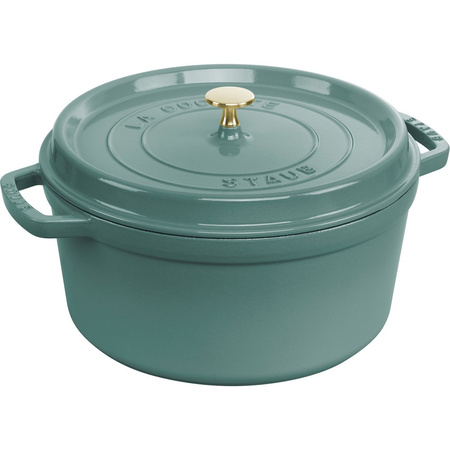 STAUB LA COCOTTE Garnek żeliwny okrągły 6.7 ltr, eukaliptusowy