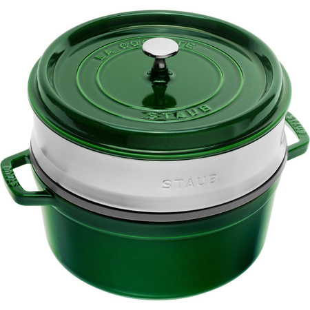 STAUB LA COCOTTE Garnek żeliwny okrągły z wkładem 5.2 ltr, zielony