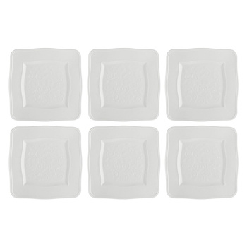 LA PORCELLANA BIANCA FLORENTINA Zestaw 6 talerzy kwadratowych 20 cm