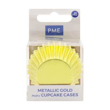 PME Metaliczne mini papilotki na muffinki (45 sztuk) złoty