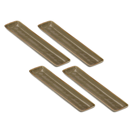 ROSE&TULIPANI CONCERTO GRIGIO TORTORA Zestaw 4 tac prostokątnych 32 x 8 cm