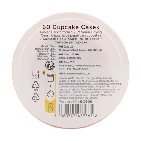 PME Papilotki do pieczenia babeczek (60 sztuk) pomarańczowy