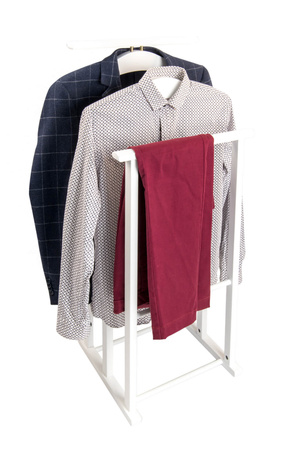 ARREDAMENTI MAXI Stojak na koszule i garnitur - 102 x 35 cm, Biały