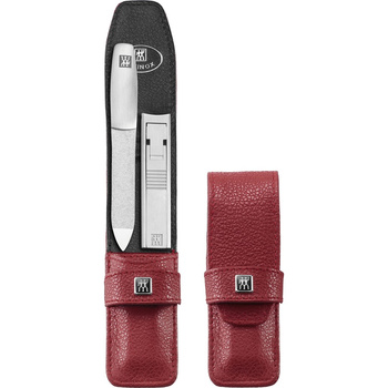 ZWILLING TWINOX Zestaw podróżny - czerwone skórzane etui, 2 elementy