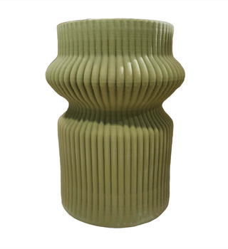 RITUALI DOMESTICI LINO Zielony wazon 28.5 x 21 cm