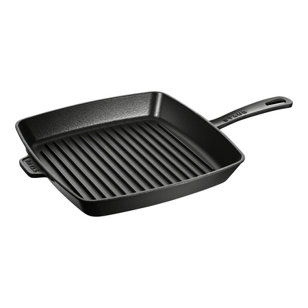 STAUB Kwadratowa żeliwna patelnia grillowa 30 cm, czarny