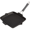 STAUB Kwadratowa patelnia żeliwna grillowa 24 cm, czarny