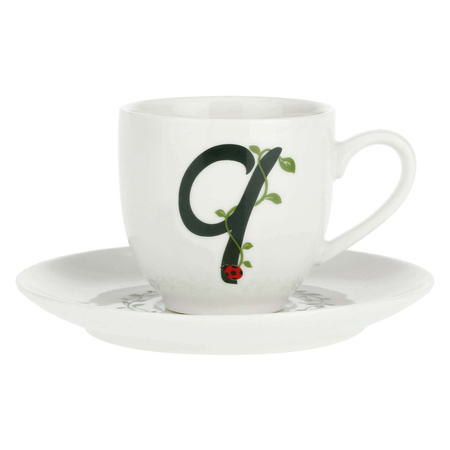 LA PORCELLANA BIANCA SOLOTUA Filiżanka ze spodkiem 90 ml, Wzór Q