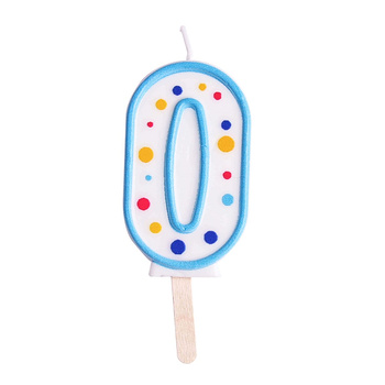 PME Świeczka cyfra 0, niebieski